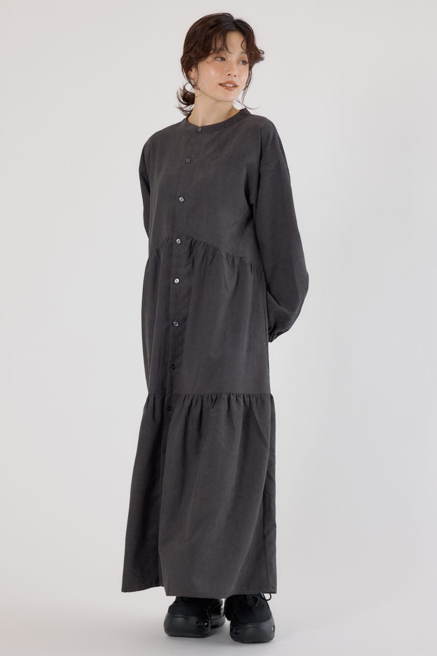 【ロデオクラウンズワイドボウル/RODEO CROWNS WIDE BOWL】のコーデュロイワンピース 人気、トレンドファッション・服の通販 founy(ファニー) 　ファッション　Fashion　レディースファッション　Fashion for Women　ワンピース　Dresses　ギャザー　Gathered, Ruffled　コーデュロイ　Corduroy, Cord Fabric　シンプル　Simple, Minimal　スリーブ　Sleeve, Long Sleeve / Short Sleeve　ティアードワンピース　Tiered Dress, Flared Dress　フロント　Front, Front Design　エレガント 上品　Elegant　無地　Plain, Solid Color　A/W・秋冬　Autumn/Winter　 other-1|ID: prp329100004788044 ipo3291000000034907080