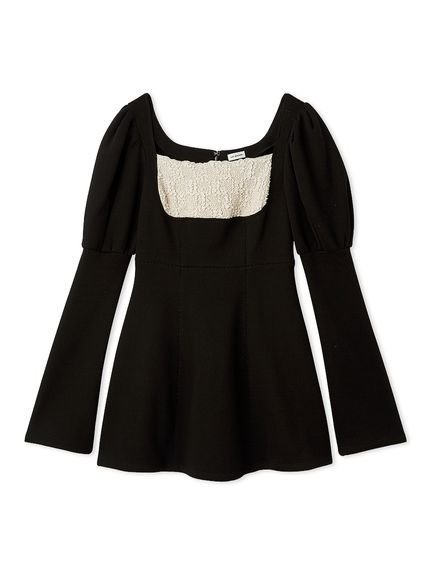 【リリーブラウン/Lily Brown】のロココ調スウェットミニワンピース インテリア・キッズ・メンズ・レディースファッション・服の通販 founy(ファニー) 　ファッション　Fashion　レディースファッション　Fashion for Women　ワンピース　Dresses　クラシカル　Classical, Vintage-Inspired　サテン　Satin, Glossy Fabric　シャーリング　Shirring, Ruched　スウェット / スエット　Sweatshirt, Sweatwear　スマート　Smart, Elegant　雑誌　Magazine, Fashion Magazine　2月号　February Issue, Feb. Edition　BLK[009]|ID: prp329100004788046 ipo3291000000034749900