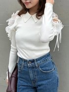 【スナイデル/SNIDEL】のプリーツフリルニットプルオーバー 人気、トレンドファッション・服の通販 founy(ファニー) ファッション Fashion レディースファッション Fashion for Women トップス・カットソー Cut & Sew Tops ニット Knit Tops & Sweaters カジュアルプルオーバー・ニットトップス Pullovers & Knit Tops / Casual Pullovers ウェーブ Wavy Pattern 今季 This Season, Current Season ショルダー Shoulder, Shoulder Strap スマート Smart, Elegant ドッキング Docking, Mixed Material 定番 Standard, Basic Item 人気 Popular, Best Seller フィット Fit, Slim Fit フェミニン Feminine, Girly フリル Frill, Ruffle プリーツ Pleats, Pleated ボトム Bottoms, Lower Wear リボン Ribbon, Bow おすすめ Recommended / Our Picks thumbnail WHT[001]|ID: prp329100004788064 ipo3291000000034976867