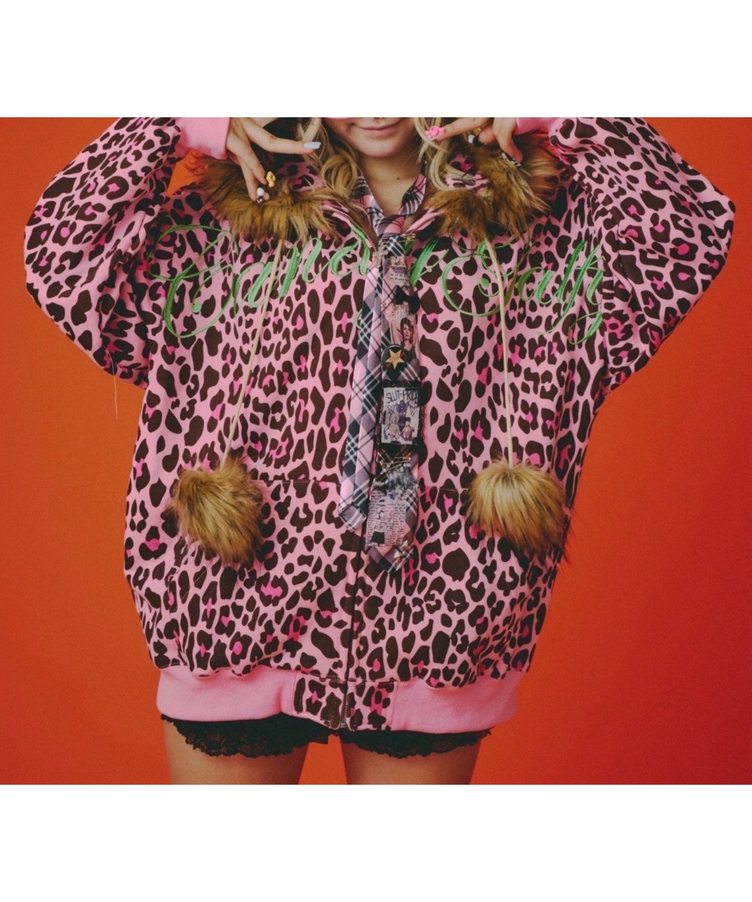 【ネバーマインドザエックスユー チカシツプラス/Never mind the XU Chikashitsu+】の【GALFY】ぎゃるマシぱぁかぁ インテリア・キッズ・メンズ・レディースファッション・服の通販 founy(ファニー) 　ファッション　Fashion　レディースファッション　Fashion for Women　シンプル　Simple, Minimal　ジップアップ　Zip-Up, Full Zip　トレンド　Trend, Trending Now　猫　Cat, Kitty　長袖　Long Sleeve, Full Sleeve　パーカー　Hoodie, Parka　ヒョウ　Leopard, Animal Print　ミックス　Mix, Mixed Style　ラベンダー　Lavender　リラックス　Relax, Relaxed Fit　冬　Winter / This Winter　A/W・秋冬　Autumn/Winter　再入荷　Restock / Back in Stock　ピンク|ID: prp329100004788079 ipo3291000000034965427