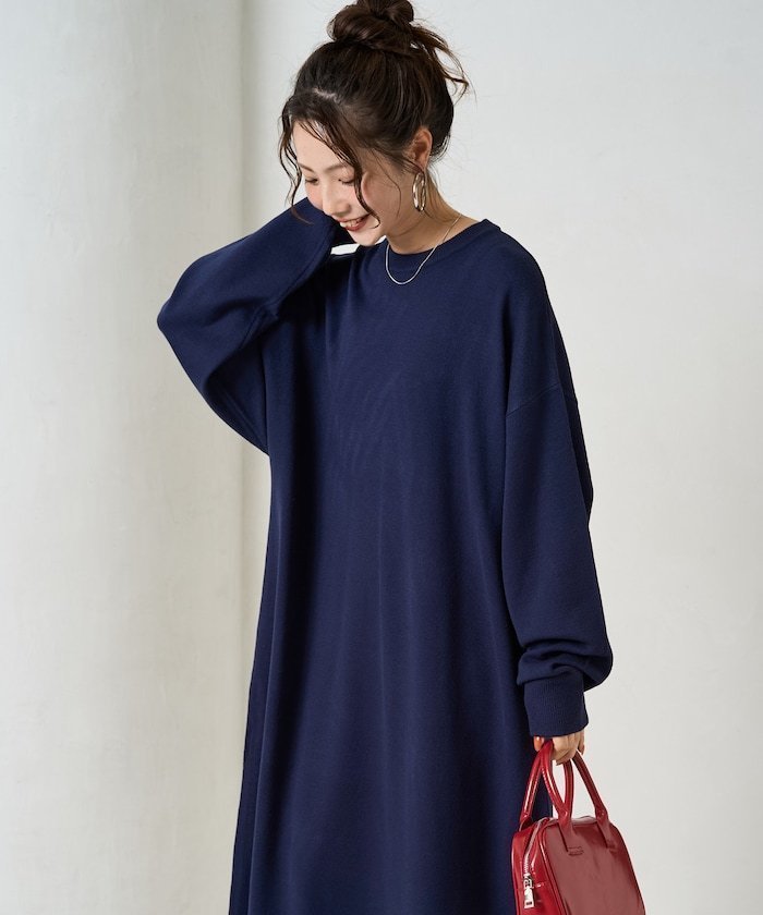 【フリークスストア/FREAK'S STORE】のフレア マキシ カラー ニット ワンピース【限定展開】 25AW インテリア・キッズ・メンズ・レディースファッション・服の通販 founy(ファニー) 　ファッション　Fashion　レディースファッション　Fashion for Women　ワンピース　Dresses　ニットワンピース　Knit Dresses　2025年　2025　2025-2026秋冬・A/W　Autumn/Winter 2025–26 AW25–26　フレア　Flare, Flared　マキシ　Maxi, Full Length　人気　Popular, Best Seller　定番　Standard, Basic Item　ネイビー|ID: prp329100004788137 ipo3291000000035707902