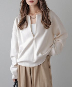 【ラジュール/Lajour】のセンタージップアップニットトップス 人気、トレンドファッション・服の通販 founy(ファニー) ファッション Fashion レディースファッション Fashion for Women トップス・カットソー Cut & Sew Tops ニット Knit Tops & Sweaters おすすめ Recommended / Our Picks シンプル Simple, Minimal ジップ Zip, Zipper エレガント 上品 Elegant |ID:prp329100004788182