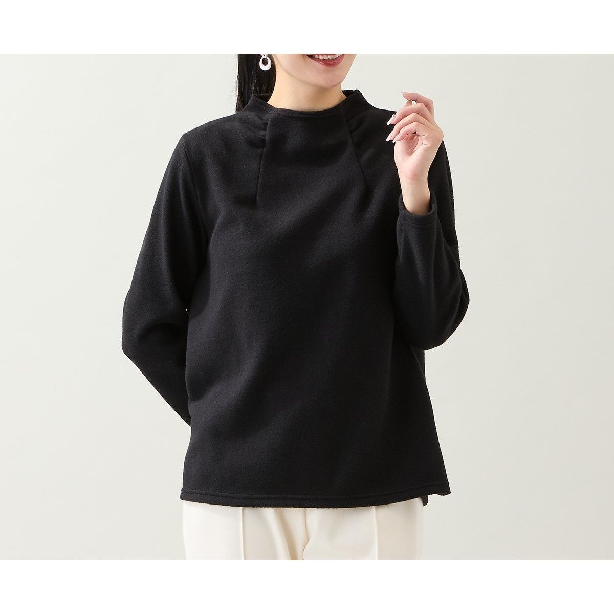 【ミゼール/MISSEL】の【洗える・日本製・3L/4Lサイズあり】ふっくら起毛カットソー インテリア・キッズ・メンズ・レディースファッション・服の通販 founy(ファニー) ファッション Fashion レディースファッション Fashion for Women トップス・カットソー Cut & Sew Tops カットソー・ベーシックTシャツ Cut-and-Sewn Tops / Stretch Tees & Basics インナー Innerwear エレガント 上品 Elegant 洗える Machine Washable カットソー Cut and Sewn Top カーディガン Cardigan, Knitwear チュニック Tunic, Long Top 定番 Standard, Basic Item 人気 Popular, Best Seller 長袖 Long Sleeve, Full Sleeve ベスト Vest, Waistcoat ボトム Bottoms, Lower Wear ボトルネック Bottle Neck, Mock Neck 冬 Winter / This Winter 日本製 Made In Japan ホリデーシーズン Holiday Season ブラック|ID: prp329100004788197 ipo3291000000034930625