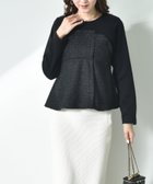 【インタープラネット/INTERPLANET】のツイード*起毛リブ異素材切替ビスチェ風プルオーバー ブラック|ID: prp329100004788202 ipo3291000000034938137