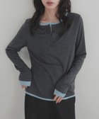 【リアン/Lian】のバイカラーヘンリーネックプルオーバー 人気、トレンドファッション・服の通販 founy(ファニー) ファッション Fashion レディースファッション Fashion for Women トップス・カットソー Cut & Sew Tops カジュアルプルオーバー・ニットトップス Pullovers & Knit Tops / Casual Pullovers thumbnail チャコールグレー|ID: prp329100004788247 ipo3291000000034781604
