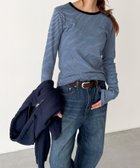 【キャナルジーン/CANAL JEAN】のSLEEK 細ボーダーロングTシャツ 人気、トレンドファッション・服の通販 founy(ファニー) ファッション Fashion レディースファッション Fashion for Women トップス・カットソー Cut & Sew Tops シャツ・ブラウス・オフィスカジュアル Elegant Blouses & Button-Ups ロングTシャツ・Tシャツ Longline T-Shirts & Tees おすすめ Recommended / Our Picks スウェット / スエット Sweatshirt, Sweatwear ボーダー Border, Stripe ロング Long, Long-Length thumbnail ブルー|ID: prp329100004788259 ipo3291000000034938145