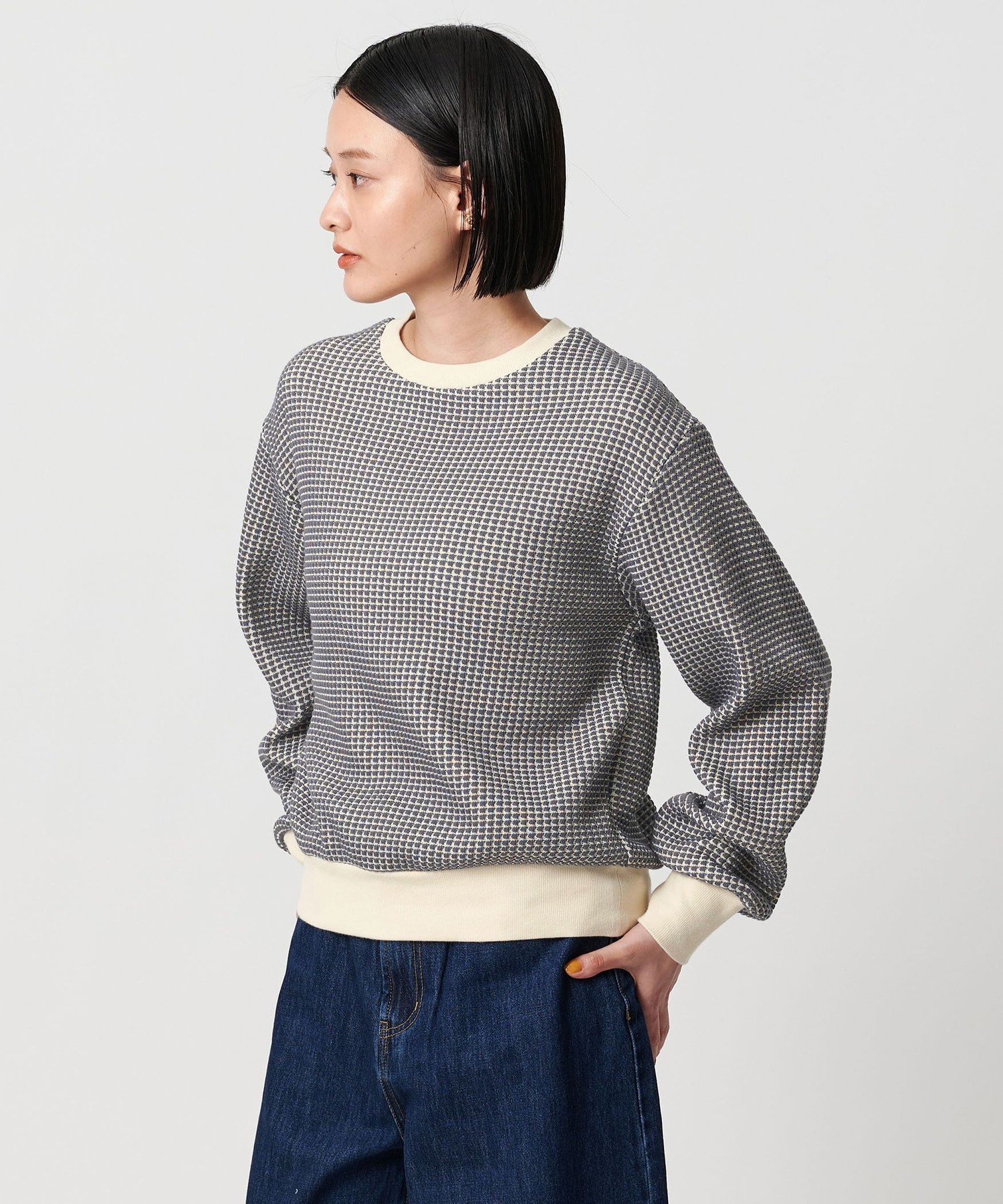 【ユナイテッドアローズ/UNITED ARROWS】の2トーン ワッフルTシャツ A DAY IN THE LIFE インテリア・キッズ・メンズ・レディースファッション・服の通販 founy(ファニー) 　ファッション　Fashion　レディースファッション　Fashion for Women　トップス・カットソー　Cut & Sew Tops　シャツ・ブラウス・オフィスカジュアル　Elegant Blouses & Button-Ups　ロングTシャツ・Tシャツ　Longline T-Shirts & Tees　インナー　Innerwear　カーディガン　Cardigan, Knitwear　シンプル　Simple, Minimal　ジャケット　Jacket, Outerwear　トレンド　Trend, Trending Now　バランス　Balance, Style Balance　無地　Plain, Solid Color　ワッフル　Waffle, Waffle Knit　アウトレット　Outlet / Clearance　ビジネス 仕事 通勤　Business / Work / Commuting　DK.GRAY|ID: prp329100004788293 ipo3291000000034750822