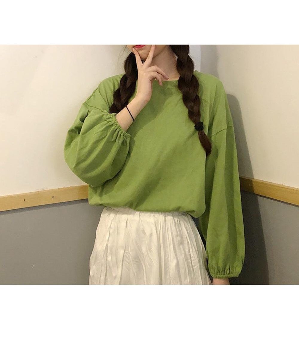 【ミニミニストア/miniministore】の長袖Tシャツ ドロップショルダーtシャツ インテリア・キッズ・メンズ・レディースファッション・服の通販 founy(ファニー) 　ファッション　Fashion　レディースファッション　Fashion for Women　トップス・カットソー　Cut & Sew Tops　シャツ・ブラウス・オフィスカジュアル　Elegant Blouses & Button-Ups　ロングTシャツ・Tシャツ　Longline T-Shirts & Tees　イエロー　Yellow　オレンジ　Orange　秋　Autumn　ショルダー　Shoulder, Shoulder Strap　ドロップ　Drop Shoulder, Dropped Style　長袖　Long Sleeve, Full Sleeve　パープル　Purple, Violet　無地　Plain, Solid Color　ラウンド　Round, Round Neck　リラックス　Relax, Relaxed Fit　楽ちん　Easy Fit, Comfortable　グリーン|ID: prp329100004788352 ipo3291000000034799665