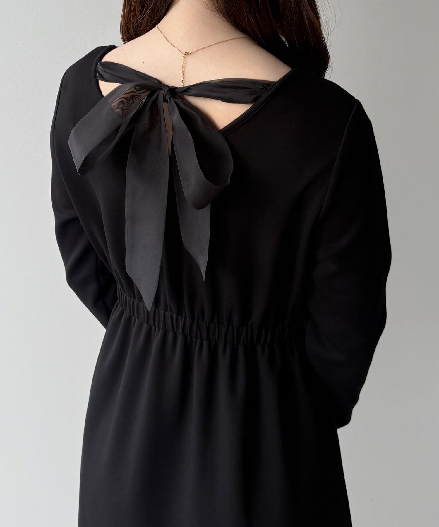 【ジュノア/JUNOAH】のmipiarl バックリボンフレアカットワンピース インテリア・キッズ・メンズ・レディースファッション・服の通販 founy(ファニー) ファッション Fashion レディースファッション Fashion for Women ワンピース Dresses ブラック|ID: prp329100004788395 ipo3291000000034862172