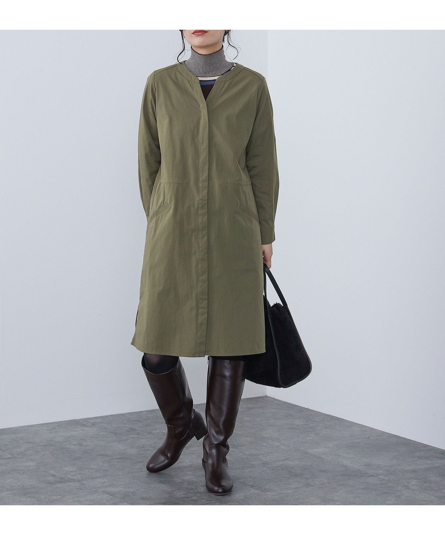 【ビームス ウイメン/BEAMS】のドロスト ノーカラーワンピース インテリア・キッズ・メンズ・レディースファッション・服の通販 founy(ファニー) ファッション Fashion レディースファッション Fashion for Women ワンピース Dresses インナー Innerwear シンプル Simple, Minimal ジャケット Jacket, Outerwear ドローコード Drawcord, Drawstring Cord ビスチェ Bustier, Corset Top ベスト Vest, Waistcoat 旅行 Travel OLIVE|ID: prp329100004788396 ipo3291000000034830282