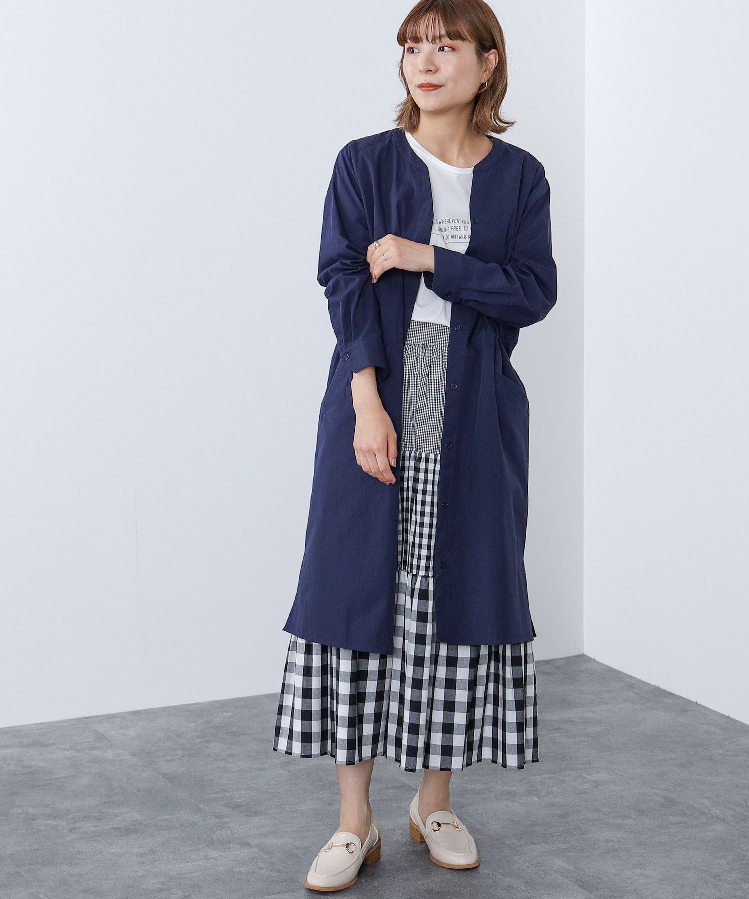 【ビームス ウイメン/BEAMS】のドロスト ノーカラーワンピース インテリア・キッズ・メンズ・レディースファッション・服の通販 founy(ファニー) ファッション Fashion レディースファッション Fashion for Women ワンピース Dresses インナー Innerwear シンプル Simple, Minimal ジャケット Jacket, Outerwear ドローコード Drawcord, Drawstring Cord ビスチェ Bustier, Corset Top ベスト Vest, Waistcoat 旅行 Travel NAVY|ID: prp329100004788396 ipo3291000000034830284