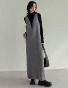 【リエディ/Re:EDIT】のミラノリブ変形キーネックIラインニットワンピース 人気、トレンドファッション・服の通販 founy(ファニー) ファッション Fashion レディースファッション Fashion for Women ワンピース Dresses ニットワンピース Knit Dresses インナー Innerwear コンパクト Compact, Small Size シンプル Simple, Minimal バランス Balance, Style Balance フロント Front, Front Design ミラノリブ Milano Rib, Milano Stitch ロング Long, Long-Length thumbnail ミックスブラック|ID: prp329100004788417 ipo3291000000034819277