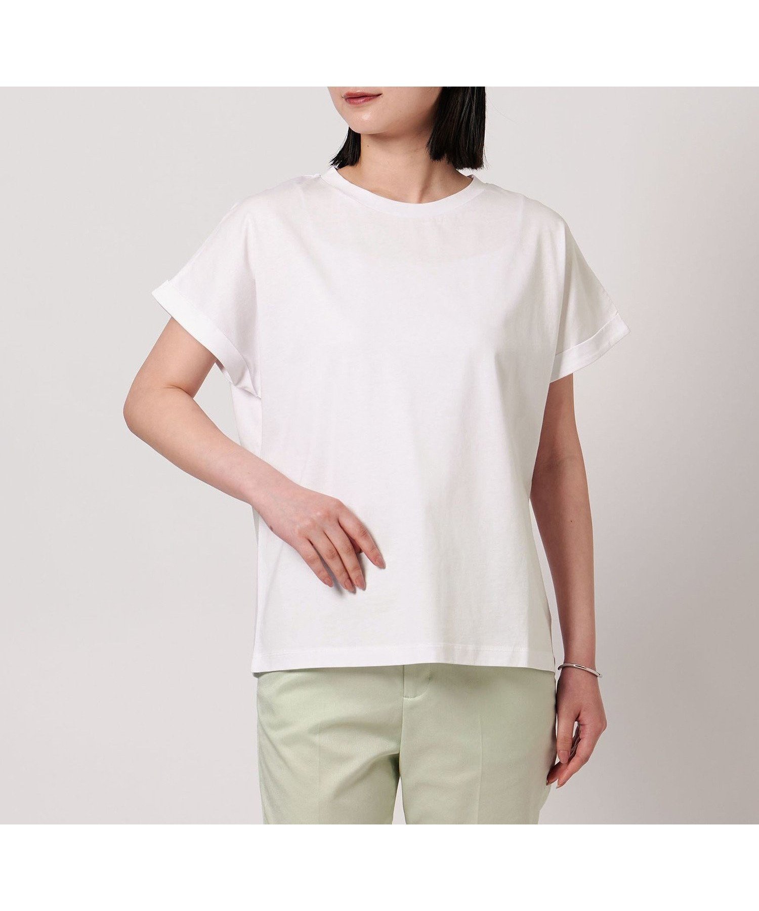 【ユナイテッドアローズ/UNITED ARROWS】のシルケット天竺 クルーネックTシャツ A DAY IN THE LIFE インテリア・キッズ・メンズ・レディースファッション・服の通販 founy(ファニー) 　ファッション　Fashion　レディースファッション　Fashion for Women　トップス・カットソー　Cut & Sew Tops　シャツ・ブラウス・オフィスカジュアル　Elegant Blouses & Button-Ups　ロングTシャツ・Tシャツ　Longline T-Shirts & Tees　インナー　Innerwear　洗える　Machine Washable　カットソー　Cut and Sewn Top　コンパクト　Compact, Small Size　シルケット　Silket, Silky Cotton　シンプル　Simple, Minimal　なめらか　Smooth, Silky Texture　バランス　Balance, Style Balance　ルーズ　Loose, Oversized　アウトレット　Outlet / Clearance　エレガント 上品　Elegant　ビジネス 仕事 通勤　Business / Work / Commuting　OFF WHITE|ID: prp329100004788438 ipo3291000000034799954