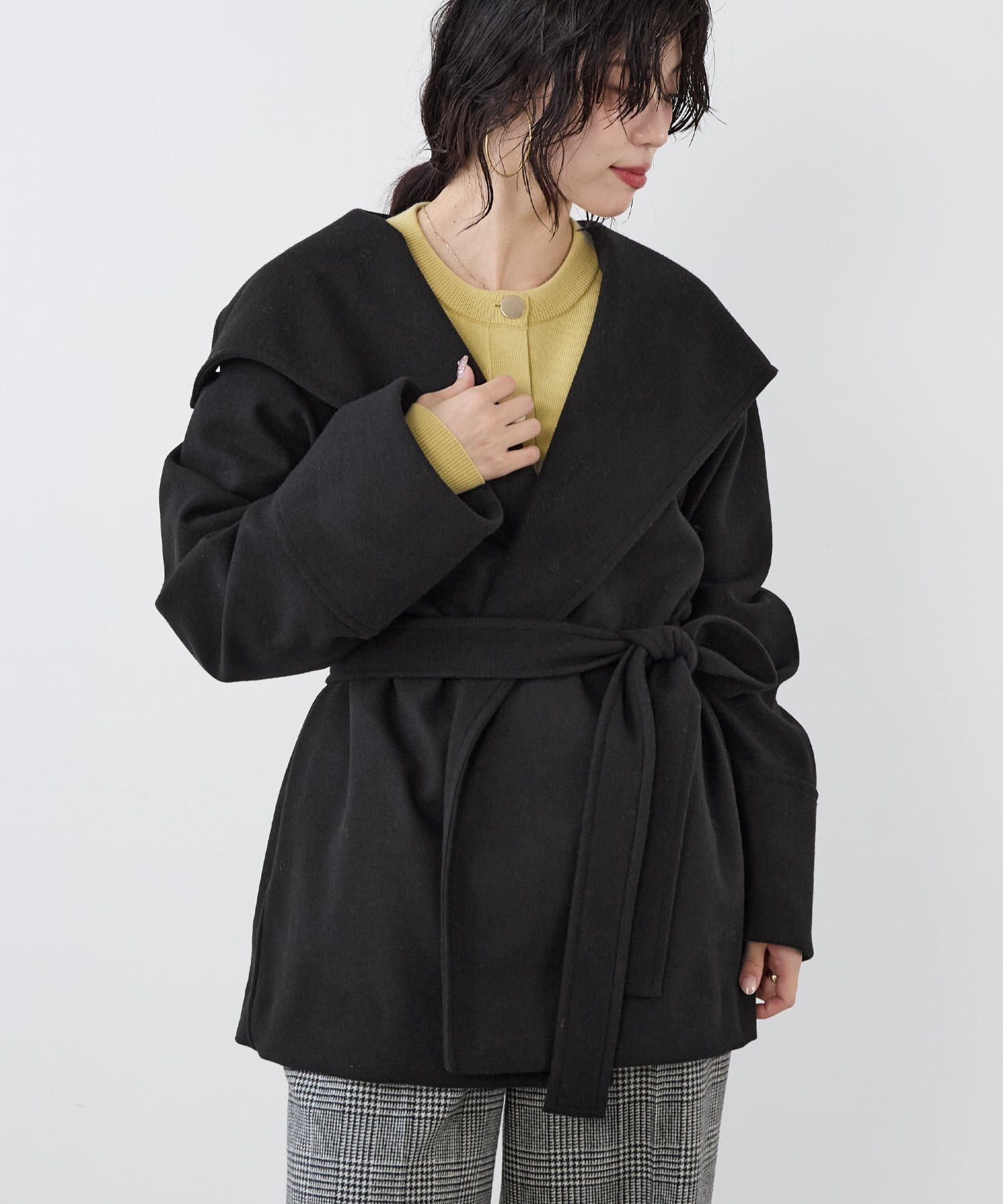 【マイカ ディール/MICA & DEAL】のショールカラーコート インテリア・キッズ・メンズ・レディースファッション・服の通販 founy(ファニー) ファッション Fashion レディースファッション Fashion for Women アウター Coat / Outerwear Collection コート・ロングコート・ピーコート Long Coats, Peacoats & More エレガント 上品 Elegant ショール Shawl, Wrap ジャケット Jacket, Outerwear タートルネック Turtleneck, High Neck ループ Loop, Loop Knit おすすめ Recommended / Our Picks BLACK|ID: prp329100004788448 ipo3291000000035169131