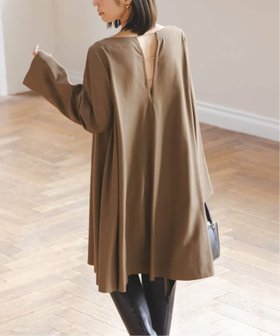 【ノーブル / スピック&スパン/NOBLE / Spick & Span】のバックコンシャスAラインミニワンピース 人気、トレンドファッション・服の通販 founy(ファニー) ファッション Fashion レディースファッション Fashion for Women ワンピース Dresses アクセサリー Fashion Accessories エレガント 上品 Elegant シンプル Simple, Minimal タイツ Tights, Legwear ツイル Twist, Twisted Detail フロント Front, Front Design ロング Long, Long-Length |ID:prp329100004788460