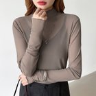 【ココモモ/COCOMOMO】のシアートップス 長袖 シアーインナー ハイネック シアーブラウス インナー ライトブラウン|ID: prp329100004788476 ipo3291000000034929419