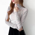 【ココモモ/COCOMOMO】のシアートップス 長袖 シアーインナー ハイネック シアーブラウス インナー ライトグレー|ID: prp329100004788476 ipo3291000000034929420