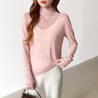 【ココモモ/COCOMOMO】のシアートップス 長袖 シアーインナー ハイネック シアーブラウス インナー ライトピンク|ID: prp329100004788476 ipo3291000000034929422