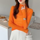 【ココモモ/COCOMOMO】のシアートップス 長袖 シアーインナー ハイネック シアーブラウス インナー オレンジ|ID: prp329100004788476 ipo3291000000034929423