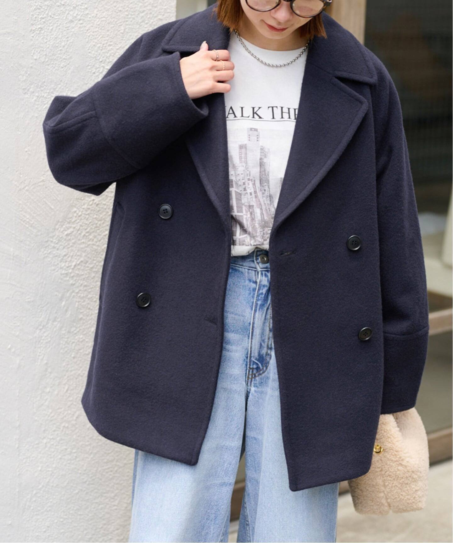 【ジャーナルスタンダード レリューム/JOURNAL STANDARD relume】の《追加》尾州ウールスーパー100モッサPコート インテリア・キッズ・メンズ・レディースファッション・服の通販 founy(ファニー) ファッション Fashion レディースファッション Fashion for Women アウター Coat / Outerwear Collection コート・ロングコート・ピーコート Long Coats, Peacoats & More Pコート Pea Coats 2025年 2025 2025-2026秋冬・A/W Autumn/Winter 2025–26 AW25–26 スリーブ Sleeve, Long Sleeve / Short Sleeve 人気 Popular, Best Seller 冬 Winter / This Winter ネイビー|ID: prp329100004788511 ipo3291000000034880919