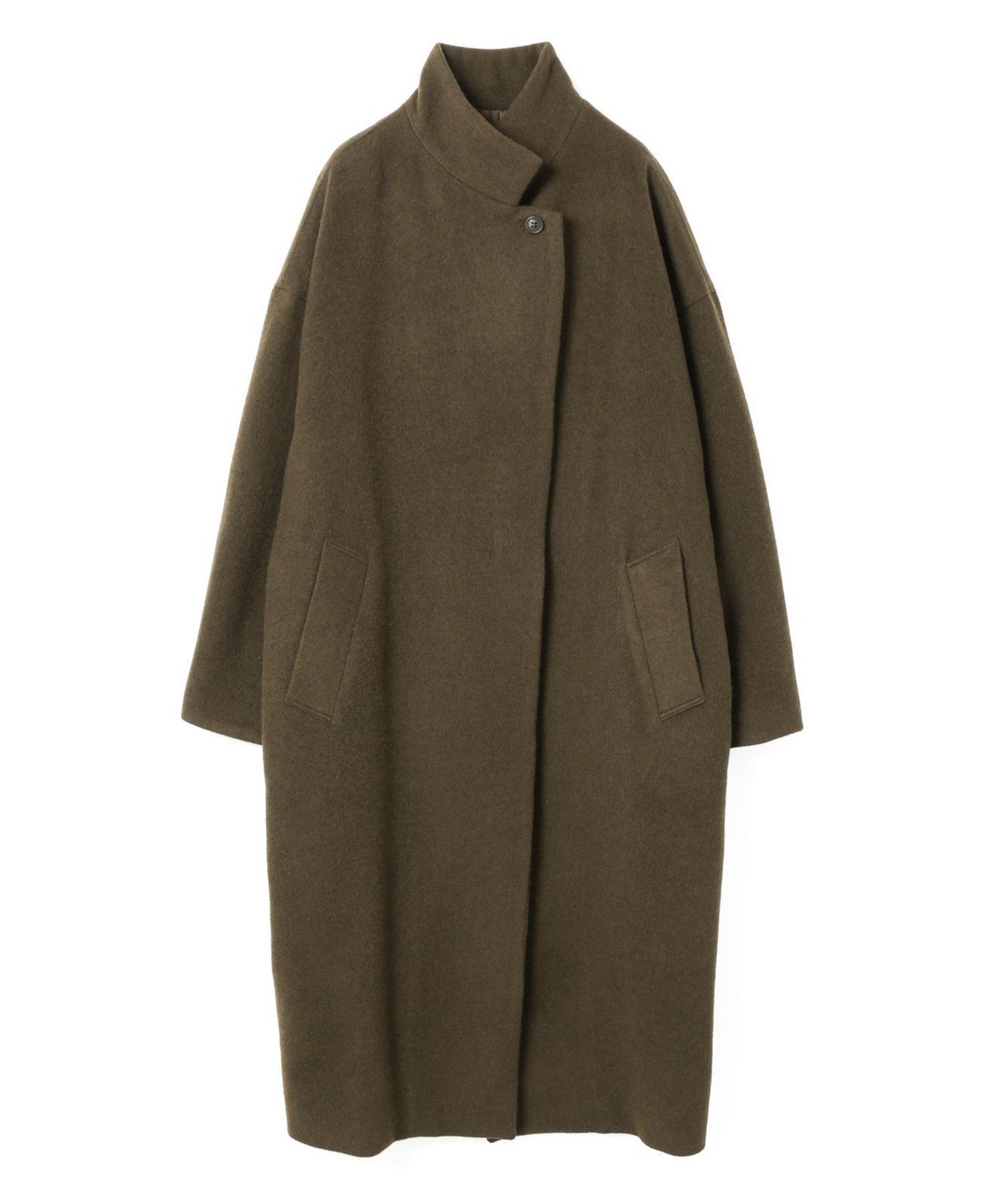 【マーコート/MARcourt】のmizuiro ind ウールブレンドスタンドカラーコート インテリア・キッズ・メンズ・レディースファッション・服の通販 founy(ファニー) 　ファッション　Fashion　レディースファッション　Fashion for Women　アウター　Coat / Outerwear Collection　コート・ロングコート・ピーコート　Long Coats, Peacoats & More　ブラウン|ID: prp329100004788531 ipo3291000000034831172