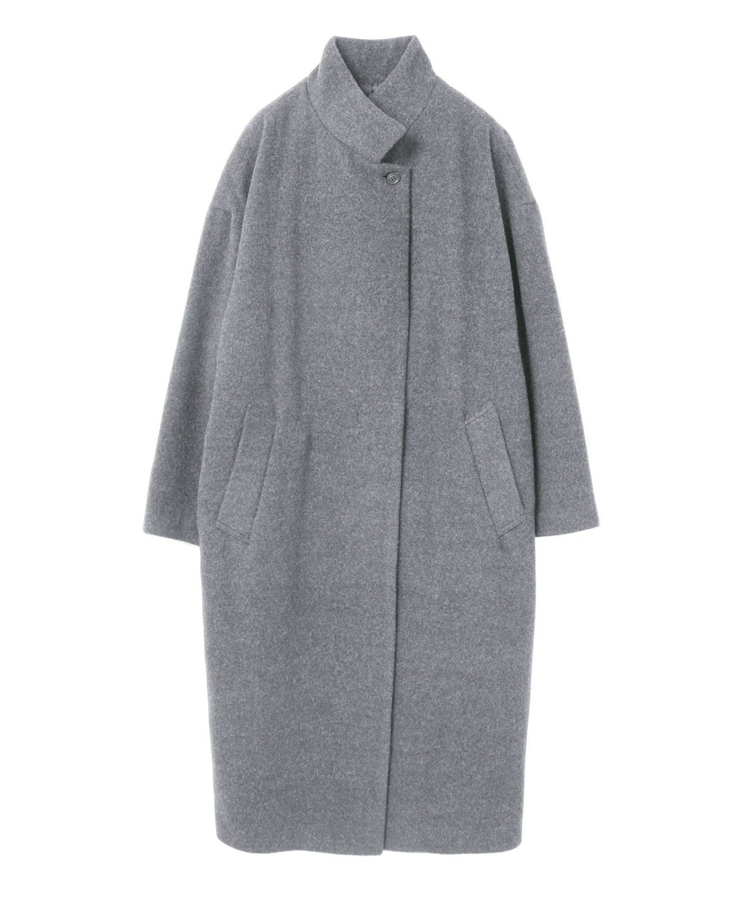 【マーコート/MARcourt】のmizuiro ind ウールブレンドスタンドカラーコート インテリア・キッズ・メンズ・レディースファッション・服の通販 founy(ファニー) 　ファッション　Fashion　レディースファッション　Fashion for Women　アウター　Coat / Outerwear Collection　コート・ロングコート・ピーコート　Long Coats, Peacoats & More　チャコールグレー|ID: prp329100004788531 ipo3291000000034831175