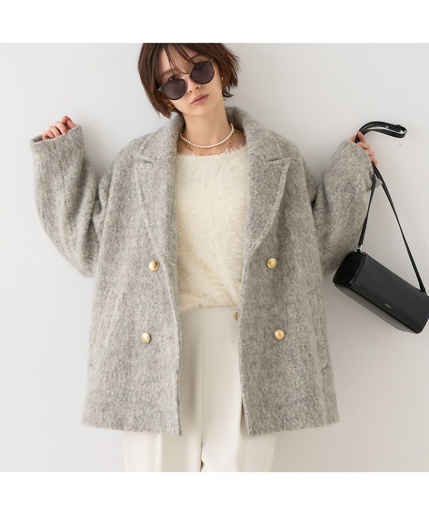 【ルージュヴィフラクレ/Rouge vif la cle】の【追加4】【一部店舗限定】ラメシャギースライバーPコート/ピーコート 人気、トレンドファッション・服の通販 founy(ファニー) ファッション Fashion レディースファッション Fashion for Women アウター Coat / Outerwear Collection コート・ロングコート・ピーコート Long Coats, Peacoats & More Pコート Pea Coats エアリー Airy Texture クラシック Classic, Timeless Style 今季 This Season, Current Season 軽量 Lightweight, Ultra Light シンプル Simple, Minimal スラックス Slacks, Dress Pants ダウン Down, Puffer ダブル Double, Double-Breasted チェック Check, Plaid, Tartan デニム Denim, Jeans Material ネックレス Necklace, Pendant Necklace バランス Balance, Style Balance パール Pearl, Pearl Accent フェミニン Feminine, Girly ポケット Pocket, Pocket Detail ロング Long, Long-Length 冬 Winter / This Winter エレガント 上品 Elegant other-1|ID: prp329100004788598 ipo3291000000034891854