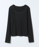 【ジーナシス/JEANASiS】のレーストリムテレコLS TEE ブラック|ID: prp329100004788600 ipo3291000000034752055