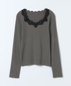 【ジーナシス/JEANASiS】のレーストリムテレコLS TEE グレー|ID: prp329100004788600 ipo3291000000034752058