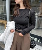 【アンドミー/andme】のテレコ シアー クルーネック 長袖 トップス ブラック|ID: prp329100004788610 ipo3291000000034772496