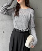 【アンドミー/andme】のテレコ シアー クルーネック 長袖 トップス グレー|ID: prp329100004788610 ipo3291000000034772499