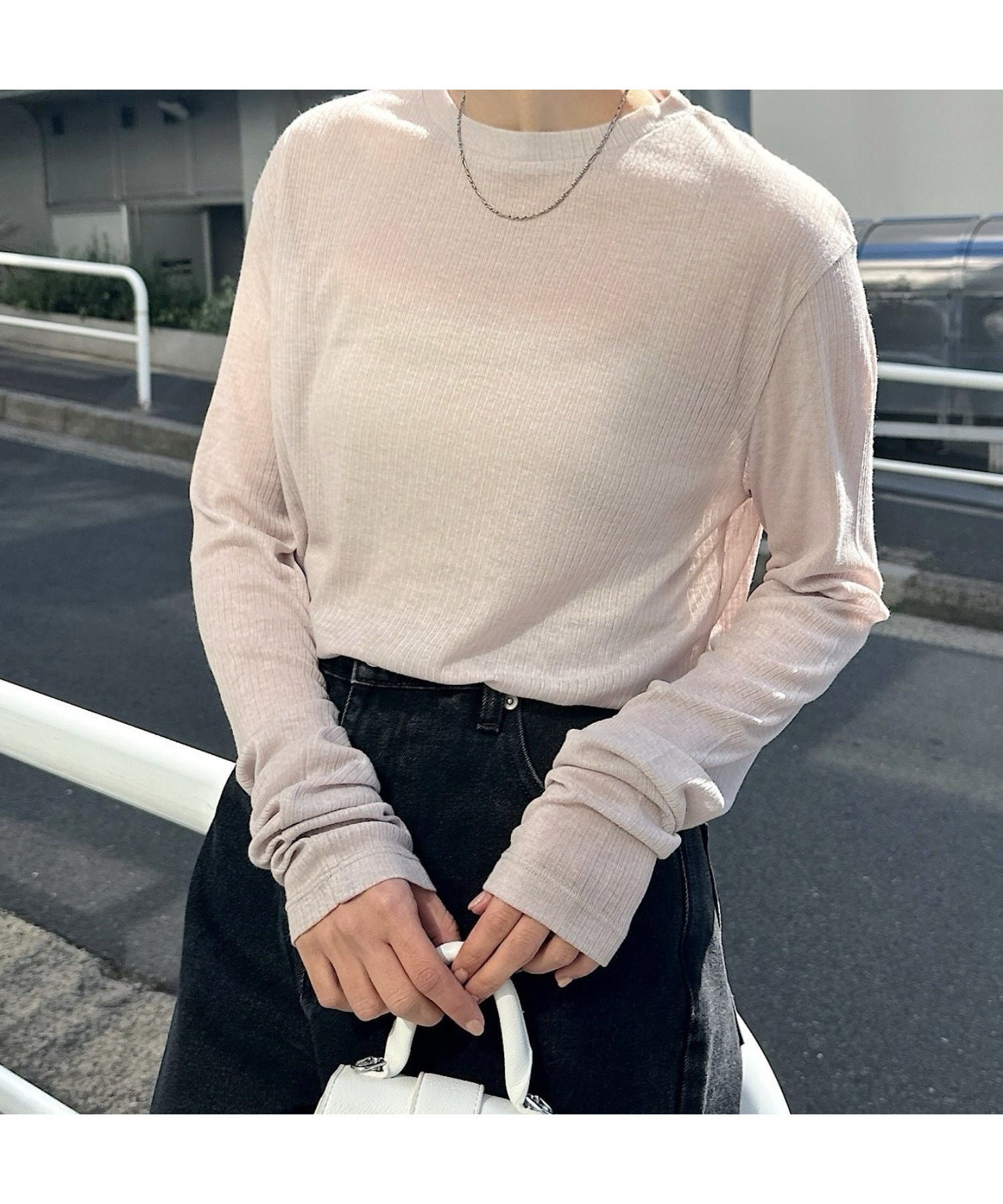 【アンドミー/andme】のテレコ シアー クルーネック 長袖 トップス インテリア・キッズ・メンズ・レディースファッション・服の通販 founy(ファニー) ファッション Fashion レディースファッション Fashion for Women トップス・カットソー Cut & Sew Tops サロペット Overalls, Salopette シアー Sheer, See-Through テレコ Ribbed, Rib Stitch トレンド Trend, Trending Now 長袖 Long Sleeve, Full Sleeve グレージュ|ID: prp329100004788610 ipo3291000000034772501