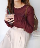 【アンドミー/andme】のテレコ シアー クルーネック 長袖 トップス ボルドー|ID: prp329100004788610 ipo3291000000034772502