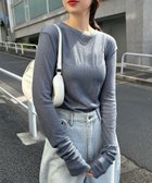 【アンドミー/andme】のテレコ シアー クルーネック 長袖 トップス ブルーグレー|ID: prp329100004788610 ipo3291000000034772505