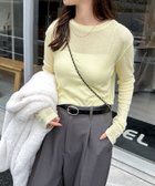 【アンドミー/andme】のテレコ シアー クルーネック 長袖 トップス イエロー|ID: prp329100004788610 ipo3291000000034772507