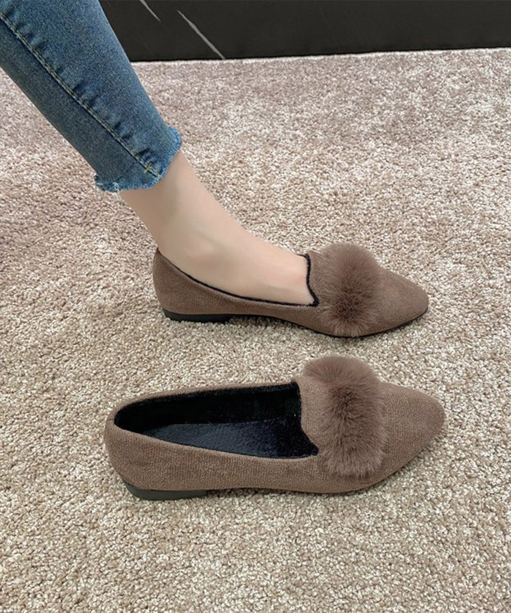 【ミニミニストア/miniministore】のファー付きパンプスポインテッドトゥ韓国風 インテリア・キッズ・メンズ・レディースファッション・服の通販 founy(ファニー) ファッション Fashion レディースファッション Fashion for Women カッティング Cutting Detail フラット Flat, Flat Shoes フロント Front, Front Design 春 Spring A/W・秋冬 Autumn/Winter ビジネス 仕事 通勤 Business / Work / Commuting モカ|ID: prp329100004788619 ipo3291000000034793550