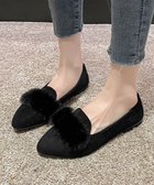 【ミニミニストア/miniministore】のファー付きパンプスポインテッドトゥ韓国風 ブラック|ID: prp329100004788619 ipo3291000000034793551