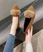 【ミニミニストア/miniministore】のファー付きパンプスポインテッドトゥ韓国風 キャメル|ID: prp329100004788619 ipo3291000000034793552