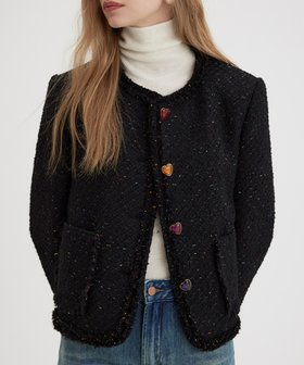 【チュクラ/chuclla】のハートボタン ツイードジャケット FD23W012 Fano Studios 人気、トレンドファッション・服の通販 founy(ファニー) ファッション Fashion レディースファッション Fashion for Women アウター Coat / Outerwear Collection レディースジャケット・軽アウター Jackets カラフル Colorful Design クラシカル Classical, Vintage-Inspired コンパクト Compact, Small Size シンプル Simple, Minimal ジャケット Jacket, Outerwear ダウン Down, Puffer ツイード Twill, Twill Weave デニム Denim, Jeans Material トレンド Trend, Trending Now ドレス Dress, One-Piece フェミニン Feminine, Girly ミニスカート Mini Skirt, Short Skirt リアル Real, Realistic おすすめ Recommended / Our Picks |ID:prp329100004788645