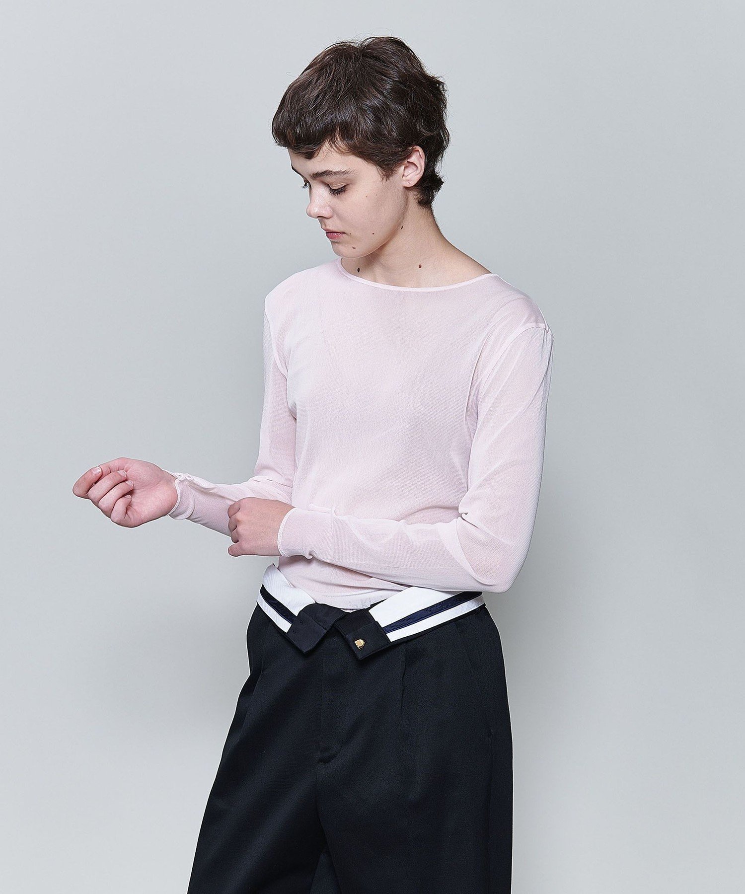 【ユナイテッドアローズ/UNITED ARROWS】の6(ROKU) ナイロン チュール クルーネック プルオーバー 25SS インテリア・キッズ・メンズ・レディースファッション・服の通販 founy(ファニー) 　ファッション　Fashion　レディースファッション　Fashion for Women　トップス・カットソー　Cut & Sew Tops　カジュアルプルオーバー・ニットトップス　Pullovers & Knit Tops / Casual Pullovers　インナー　Innerwear　シアー　Sheer, See-Through　チュール　Tulip, Tulip Motif　定番　Standard, Basic Item　フィット　Fit, Slim Fit　アウトレット　Outlet / Clearance　2025年　2025　2025春夏・S/S　Spring/Summer 2025 SS25　LT.PINK|ID: prp329100004788651 ipo3291000000034790182