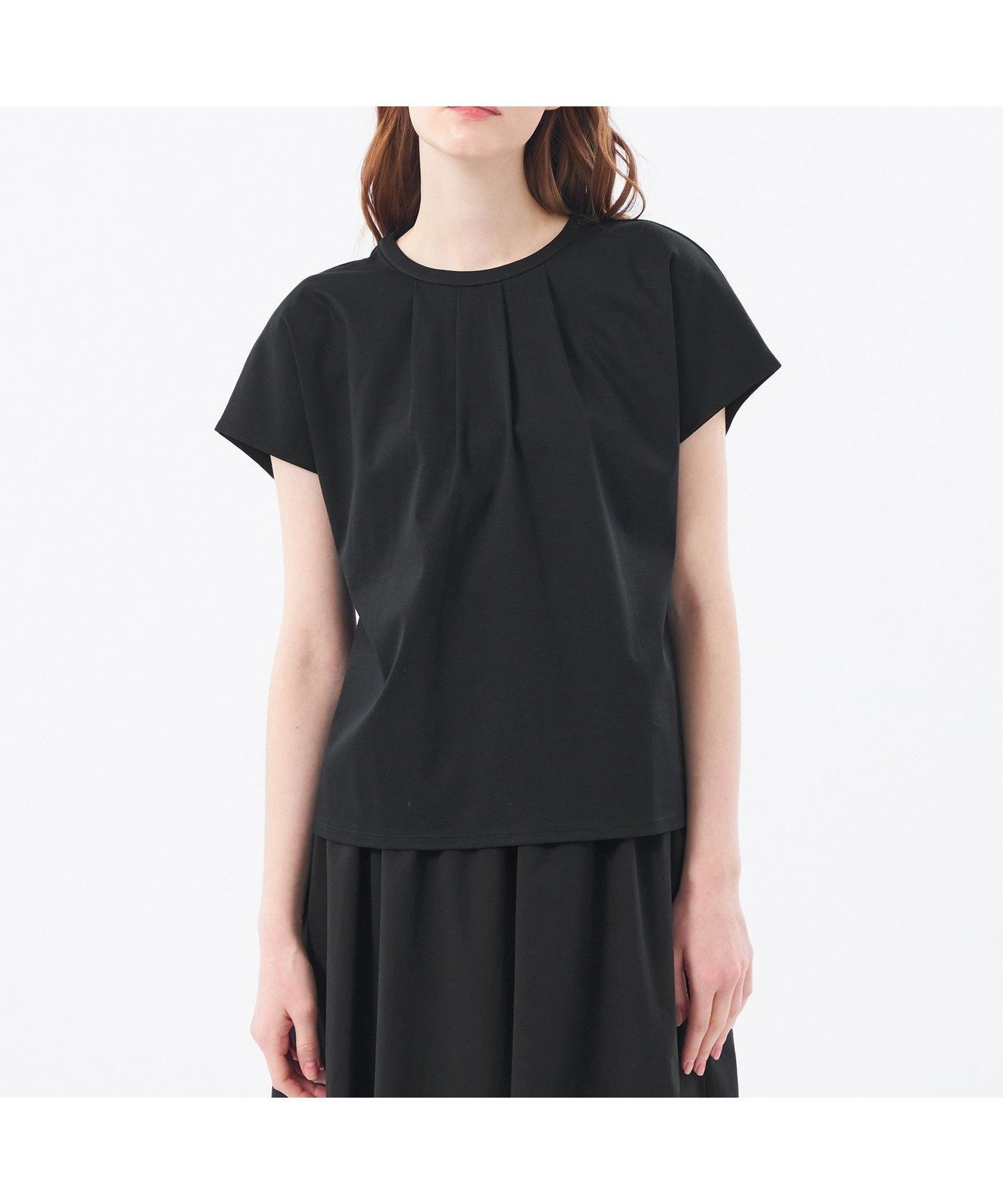 【マッキントッシュ フィロソフィー/MACKINTOSH PHILOSOPHY】のクールタッチフロントタックカットソー インテリア・キッズ・メンズ・レディースファッション・服の通販 founy(ファニー) 　ファッション　Fashion　レディースファッション　Fashion for Women　トップス・カットソー　Cut & Sew Tops　カットソー・ベーシックTシャツ　Cut-and-Sewn Tops / Stretch Tees & Basics　おすすめ　Recommended / Our Picks　カットソー　Cut and Sewn Top　シルケット　Silket, Silky Cotton　フロント　Front, Front Design　夏　Summer　ブラック|ID: prp329100004788656 ipo3291000000034752256