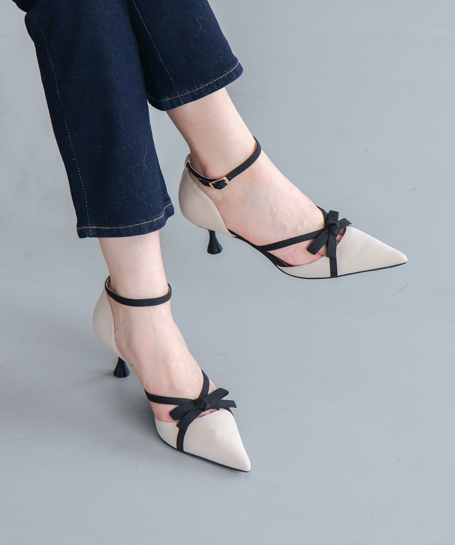 【イーボル/EVOL】のリボンセパレートストラップパンプス インテリア・キッズ・メンズ・レディースファッション・服の通販 founy(ファニー) 　ファッション　Fashion　レディースファッション　Fashion for Women　オケージョン　Occasion Wear　シンプル　Simple, Minimal　ストッキング　Stockings, Sheer Tights　トレンド　Trend, Trending Now　ポインテッド　Pointed Toe, Sharp Toe　ミドル　Middle Length, Mid Height　ラップ　Wrap, Wrap Design　リボン　Ribbon, Bow　おすすめ　Recommended / Our Picks　ホリデーシーズン　Holiday Season　結婚式　Wedding　ビジネス 仕事 通勤　Business / Work / Commuting　BGC|ID: prp329100004788678 ipo3291000000035139688