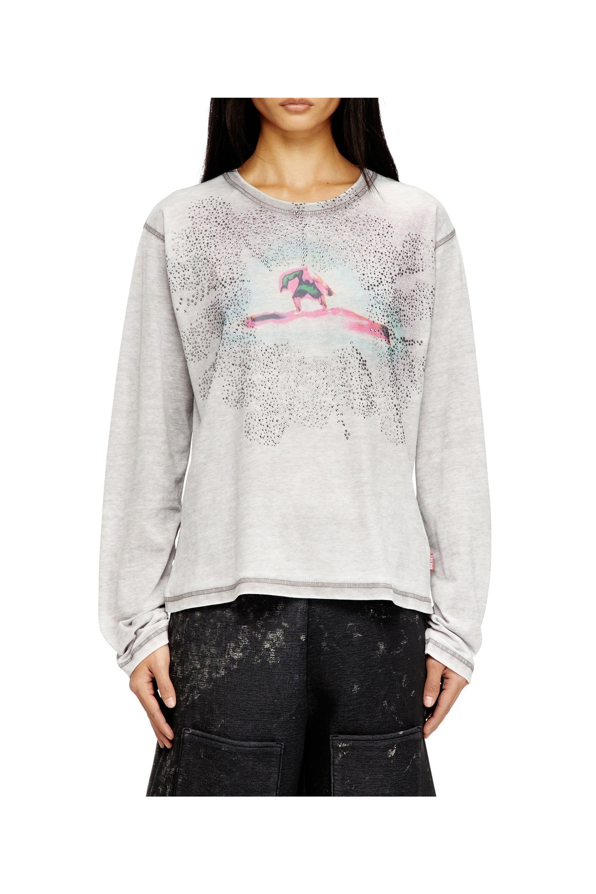 【ディーゼル/DIESEL】のウィメンズ 長袖Tシャツ T-NORMY-LS 人気、トレンドファッション・服の通販 founy(ファニー) 　ファッション　Fashion　レディースファッション　Fashion for Women　トップス・カットソー　Cut & Sew Tops　シャツ・ブラウス・オフィスカジュアル　Elegant Blouses & Button-Ups　ロングTシャツ・Tシャツ　Longline T-Shirts & Tees　ストーン　Stone, Gem-Like　プリント　Print, Printed Pattern　ラグジュアリー　Luxury, Elegant　長袖　Long Sleeve, Full Sleeve　 other-1|ID: prp329100004788686 ipo3291000000034752345