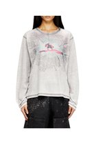 【ディーゼル/DIESEL】のウィメンズ 長袖Tシャツ T-NORMY-LS 人気、トレンドファッション・服の通販 founy(ファニー) ファッション Fashion レディースファッション Fashion for Women トップス・カットソー Cut & Sew Tops シャツ・ブラウス・オフィスカジュアル Elegant Blouses & Button-Ups ロングTシャツ・Tシャツ Longline T-Shirts & Tees ストーン Stone, Gem-Like プリント Print, Printed Pattern ラグジュアリー Luxury, Elegant 長袖 Long Sleeve, Full Sleeve thumbnail グレー|ID: prp329100004788686 ipo3291000000034752347