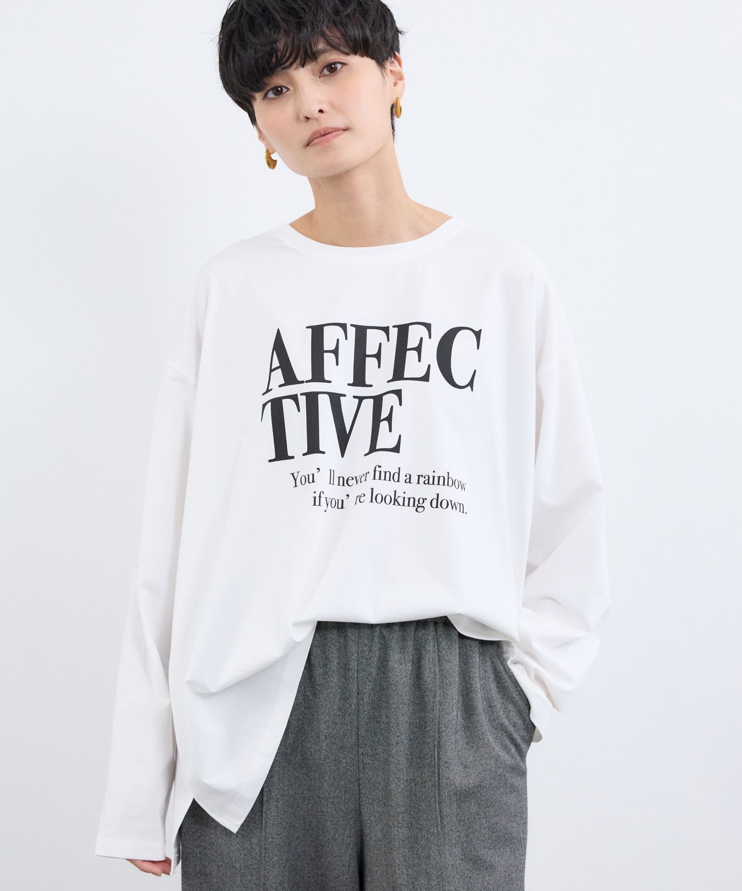 【バンヤードストーム/BARNYARDSTORM】のワイドシルエットロゴロンT / マシンウォッシャブル 人気、トレンドファッション・服の通販 founy(ファニー) 　ファッション　Fashion　レディースファッション　Fashion for Women　トップス・カットソー　Cut & Sew Tops　ロングTシャツ・Tシャツ　Longline T-Shirts & Tees　お家時間・ステイホーム　Stay Home / At Home　インナー　Innerwear　カーディガン　Cardigan, Knitwear　ロング　Long, Long-Length　ワイド　Wide, Wide Fit　人気　Popular, Best Seller　長袖　Long Sleeve, Full Sleeve　 other-1|ID: prp329100004788705 ipo3291000000034752411