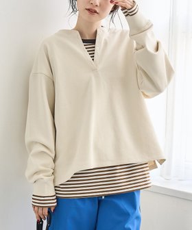 【コーエン/COEN】の【セットアイテム】2wayヘンリーネック裏毛プルオーバー ボーダーロンTセット 人気、トレンドファッション・服の通販 founy(ファニー) ファッション Fashion レディースファッション Fashion for Women トップス・カットソー Cut & Sew Tops ロングTシャツ・Tシャツ Longline T-Shirts & Tees カジュアルプルオーバー・ニットトップス Pullovers & Knit Tops / Casual Pullovers インナー Innerwear 春 Spring スウェット / スエット Sweatshirt, Sweatwear タートルネック Turtleneck, High Neck トレンド Trend, Trending Now ボーダー Border, Stripe ロング Long, Long-Length おすすめ Recommended / Our Picks |ID:prp329100004788707
