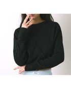 【エイチオーヴィー/H O V】のkiehtova/ASYMMETRY KNIT TOPS/アシンメトリーニットトップス ボタン 厚手 black|ID: prp329100004788718 ipo3291000000034752475