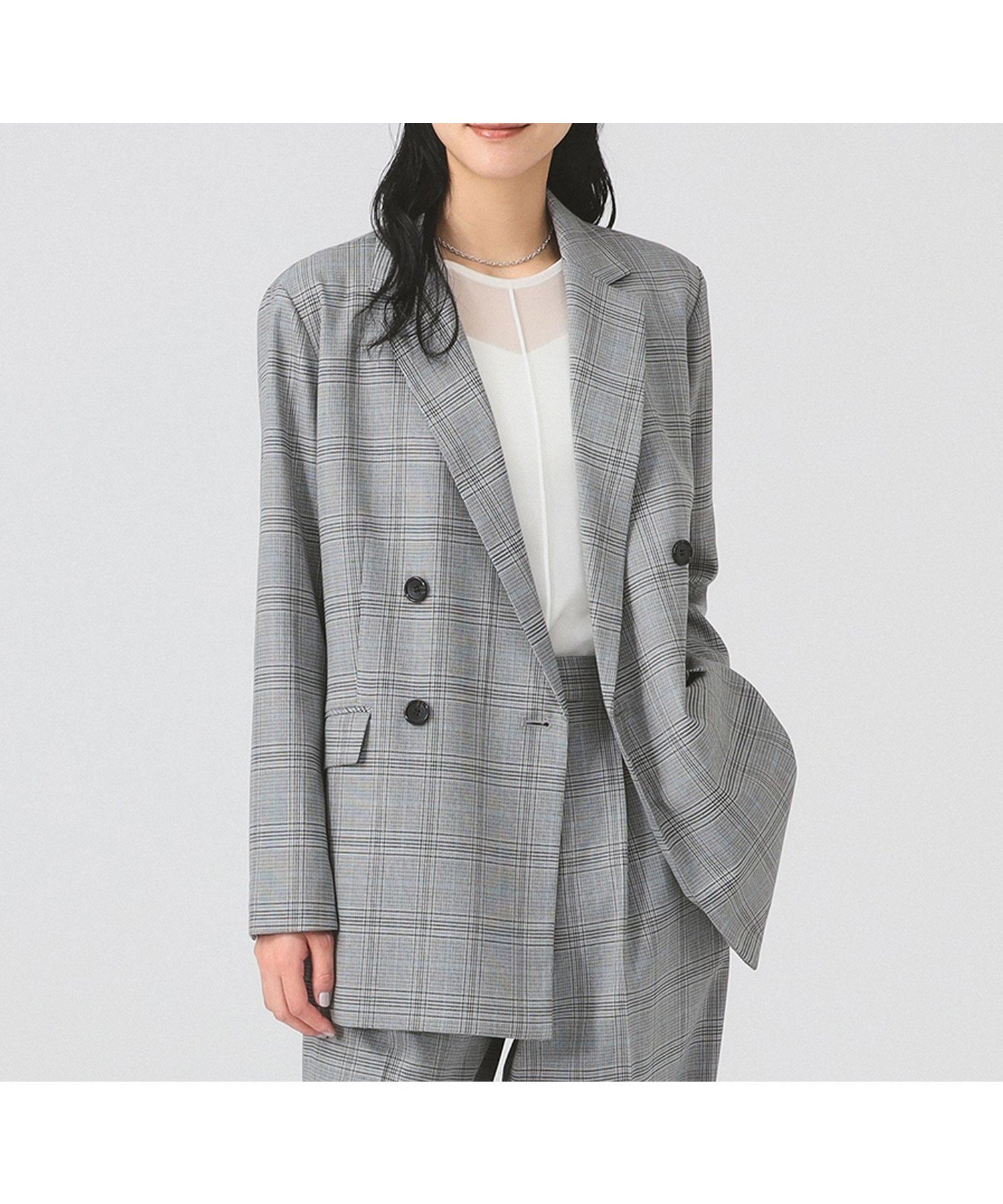 【ビームス ウイメン/BEAMS】の【ビームスの百名品】チェック 4ボタン W ジャケット 25AW オーバー インテリア・キッズ・メンズ・レディースファッション・服の通販 founy(ファニー) 　ファッション　Fashion　レディースファッション　Fashion for Women　アウター　Coat / Outerwear Collection　レディースジャケット・軽アウター　Jackets　インナー　Innerwear　オレンジ　Orange　シンプル　Simple, Minimal　ジャケット　Jacket, Outerwear　スラックス　Slacks, Dress Pants　セットアップ　Set-Up, Coordinated Outfit　チェック　Check, Plaid, Tartan　デニム　Denim, Jeans Material　人気　Popular, Best Seller　フィット　Fit, Slim Fit　ベーシック　Basic, Essential　おすすめ　Recommended / Our Picks　2025年　2025　2025-2026秋冬・A/W　Autumn/Winter 2025–26 AW25–26　GREY|ID: prp329100004788750 ipo3291000000034903861