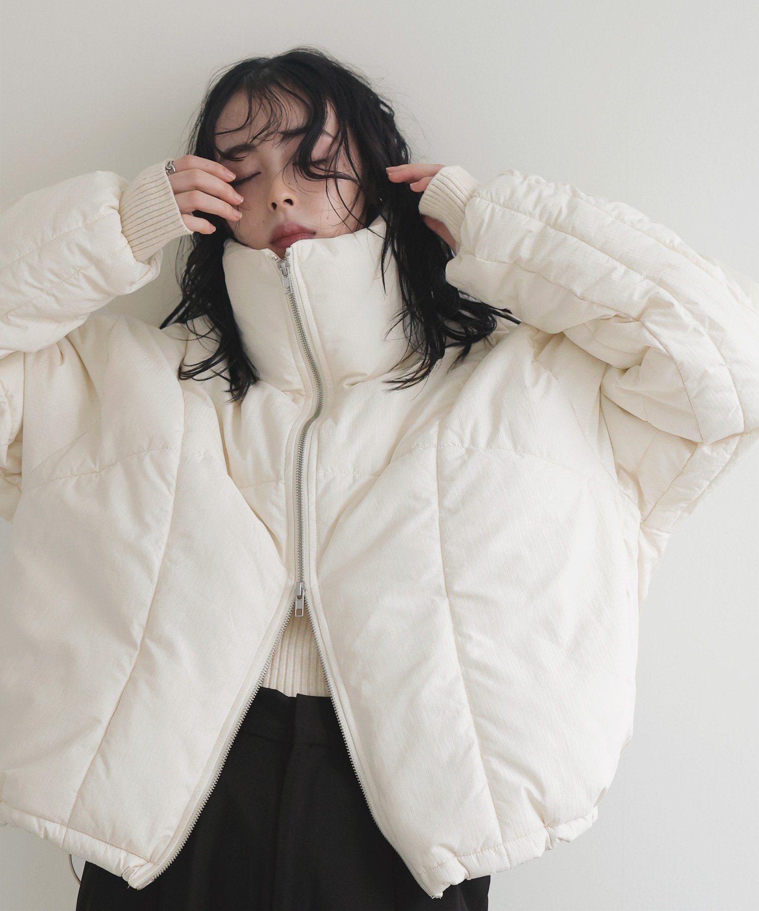 【リアン/Lian】のチェックファイバーショートダウン インテリア・キッズ・メンズ・レディースファッション・服の通販 founy(ファニー) 　ファッション　Fashion　レディースファッション　Fashion for Women　ショート　Short, Short Length　スタンド　Stand Collar, Upright Stand　ダウン　Down, Puffer　冬　Winter / This Winter　アイボリー|ID: prp329100004788752 ipo3291000000034947952