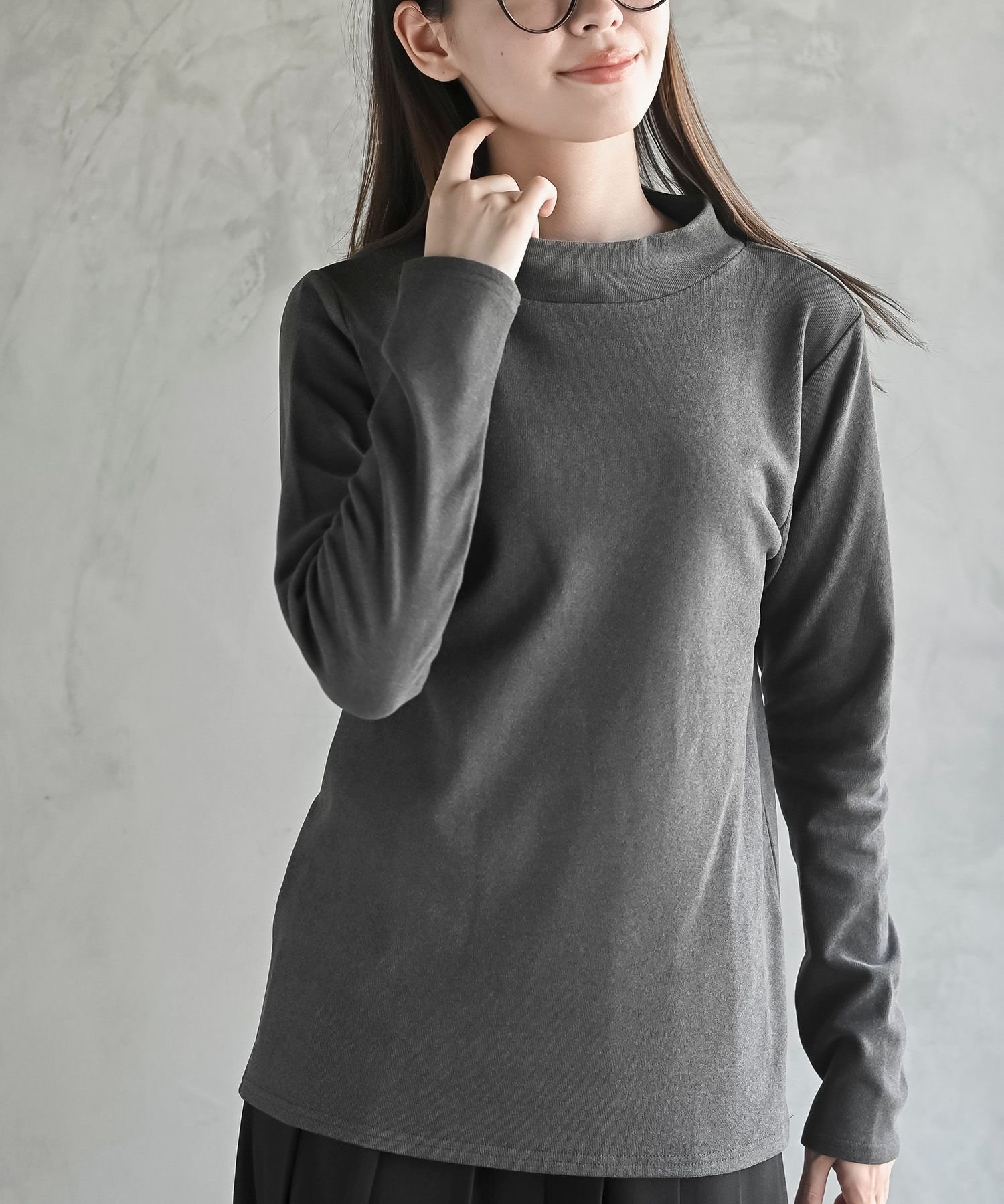 【アールピーエス/rps】の吸湿発熱加工ハイネックカットソー インテリア・キッズ・メンズ・レディースファッション・服の通販 founy(ファニー) ファッション Fashion レディースファッション Fashion for Women トップス・カットソー Cut & Sew Tops カットソー・ベーシックTシャツ Cut-and-Sewn Tops / Stretch Tees & Basics なめらか Smooth, Silky Texture インナー Innerwear カットソー Cut and Sewn Top コンパクト Compact, Small Size シンプル Simple, Minimal ハイネック High Neck, Mock Neck 再入荷 Restock / Back in Stock チャコールグレー|ID: prp329100004788763 ipo3291000000034774674